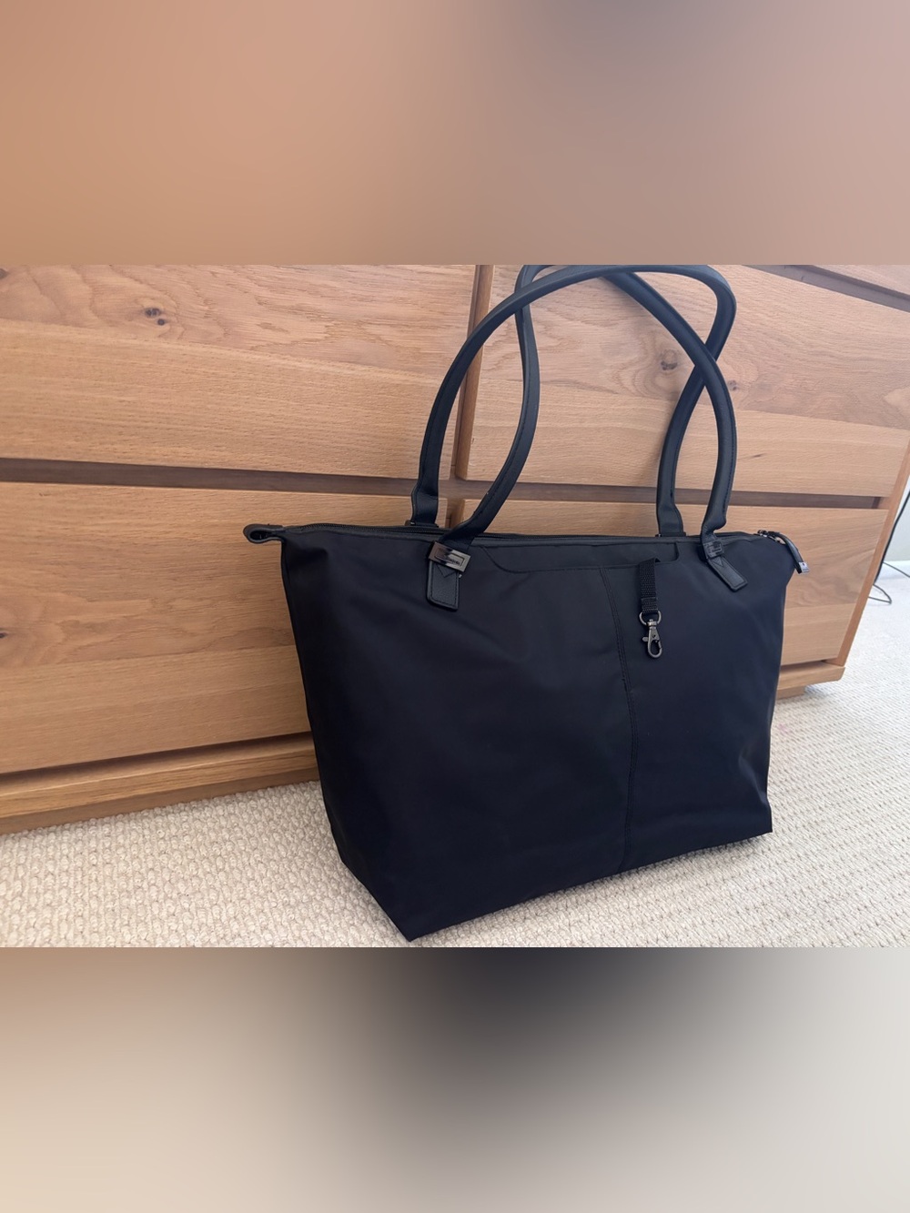 Samsonite Black Nylon Laptop Daily Commute Double Handles Shoulder Bag Purse